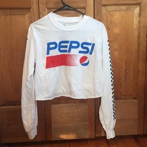 Forever 21 Long Sleeve Pepsi Crop Top